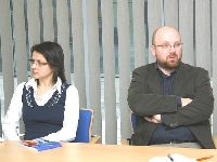 Z EÚ SAV bol na Eurofóre Vladimír Kvetan, vľavo Anna Mikušová z MS SR.